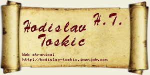Hodislav Toskić vizit kartica